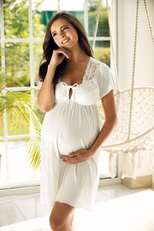 3012 Koszula Nocna ciążowa i do karmienia Lupoline - czarna