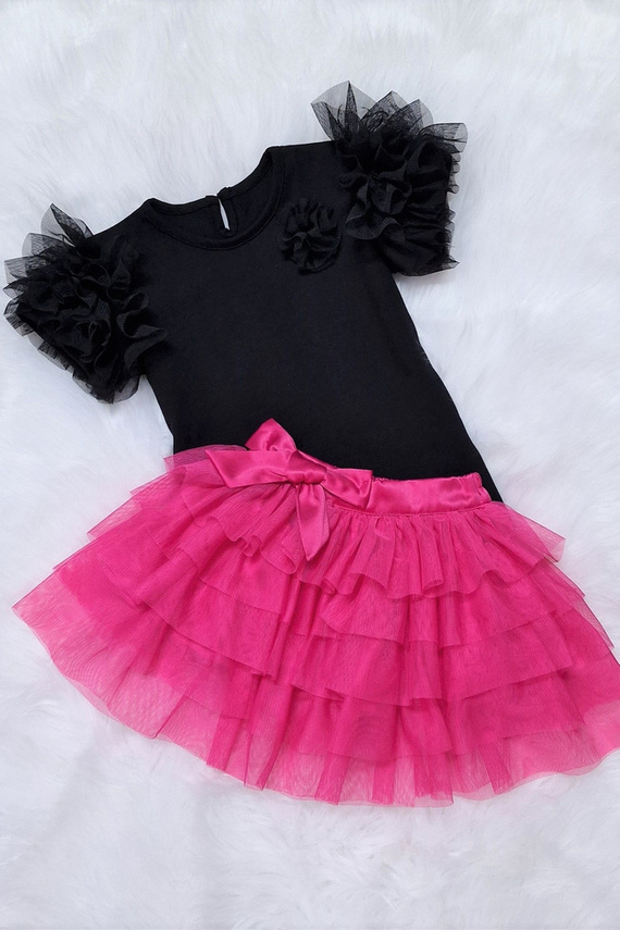 Ines Bambarillo Bluzka dziecięca krótki rękaw czarna