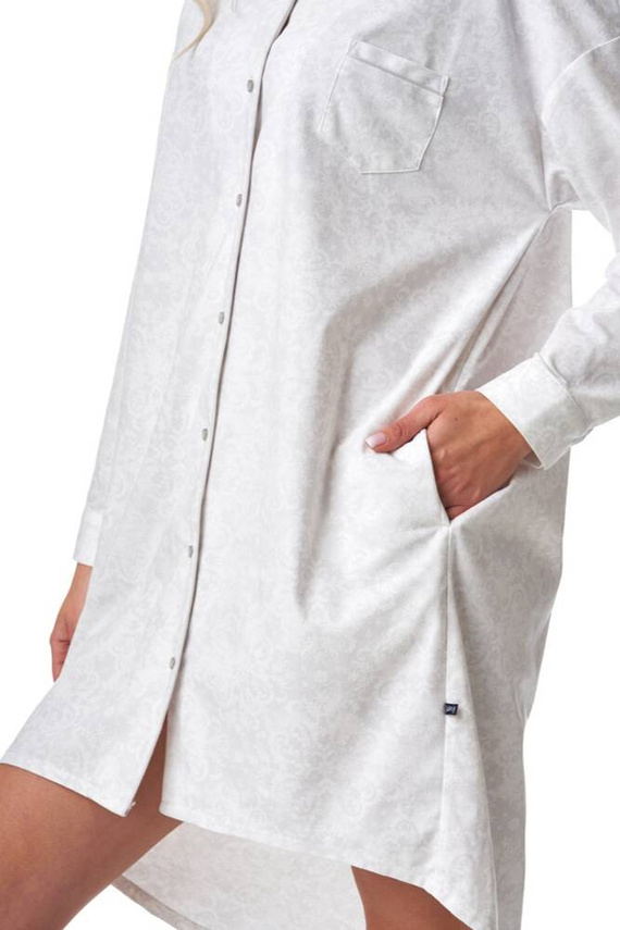 LND 818 Flanela Koszula damska Key - biały szary