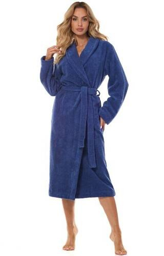 2408 Szlafrok Damski Frotte L&L - navy
