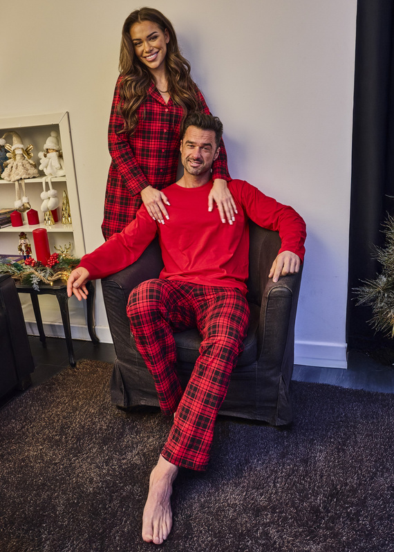 104/433 Tracy Koszula rozpinana Cornette – bawełna, rozpinana, czerwona w kratkę, długi rękaw