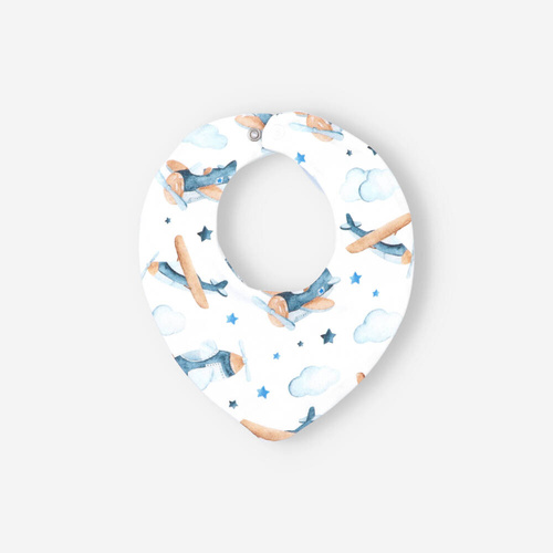 ABK-0011/SAM Samoloty Komplet niemowlęcy z bawełny organicznej Nini granatowy