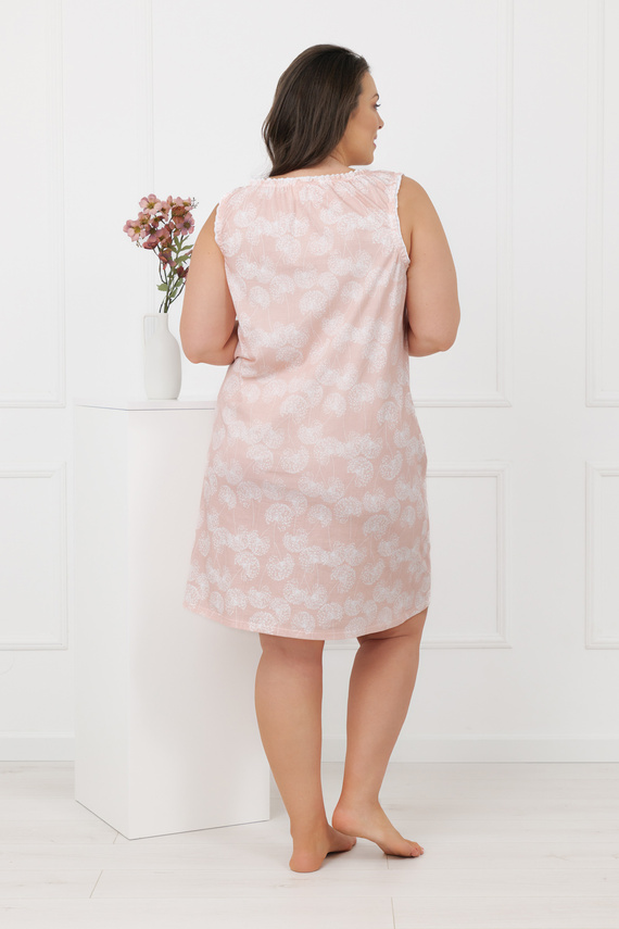 Koszula nocna szerokie ramiączko Perla Italian Fashion – 100% bawełna- łososiowa