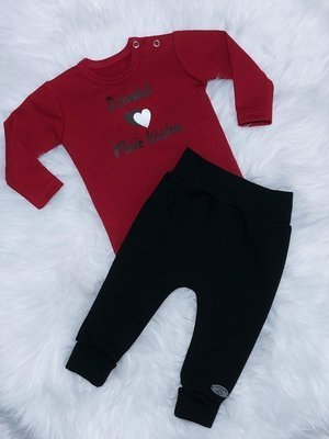 "Dziadek mnie kocha"  Bambarillo Body z długim rękawem- bordo