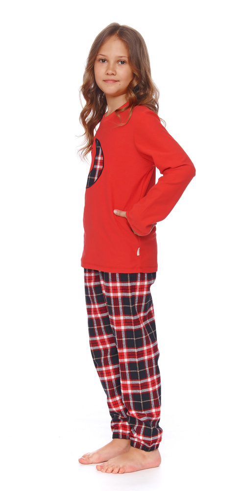 Piżama dziecięca 4493 "Black Red Moon Viscose" Unisex Doctor Nap - red