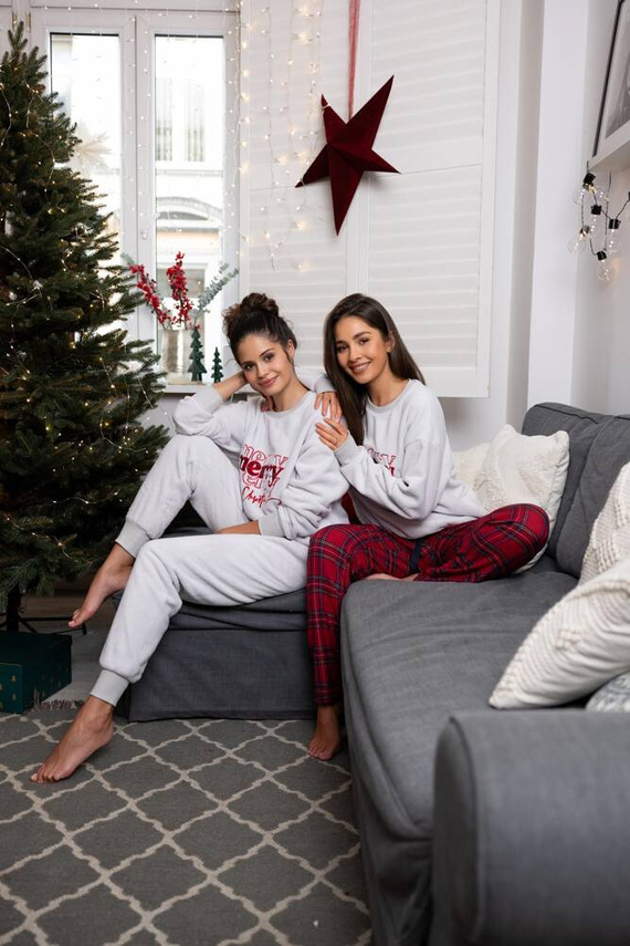 Gween Piżama damska Soft/Flanela Sensis - szary