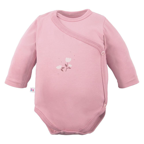 Petite Eevi Body rozpinane -kwiatki różowe
