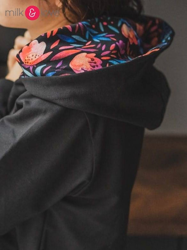 Milk Please bluza do karmienia Milk&Love z kapturem czarny