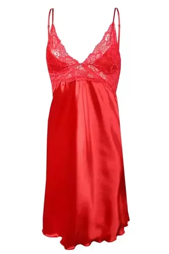 Wirydiana Halka satynowa koszulka damska DKaren - czerwona