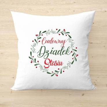 Poduszka z nadrukiem Cudowny Dziadek + imię na Dzień Dziadka Moocha