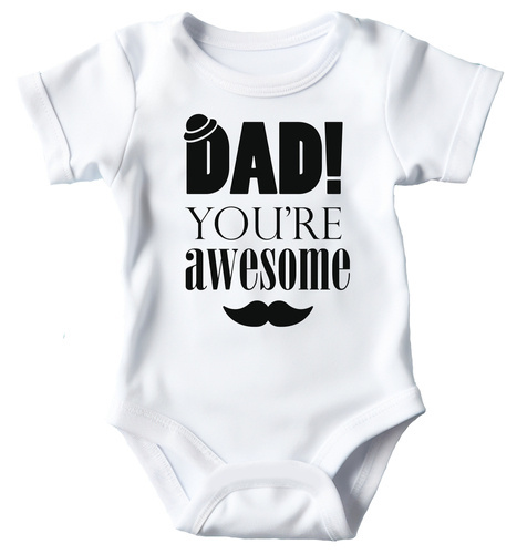 "Tato jesteś niesamowity – Dad you are awesome" Moocha Body krótki rękaw biały