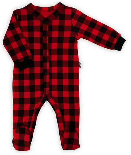 Pajacyk niemowlęcy 163517 "Magia Świąt" Nicol - kratka: czarny, czerwony