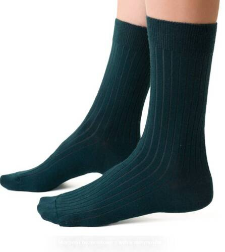 ART.130 Natural Merino Wool Skarpety damskie prążek Steven -008 zielony