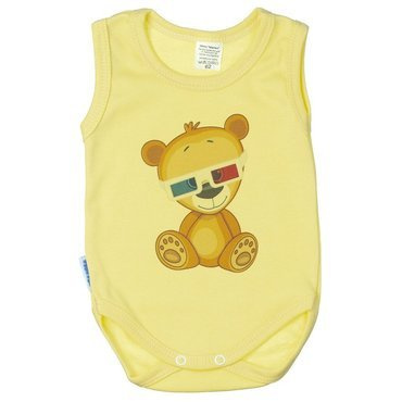 Miś Martex body niemowlęce ramiączkach żółty