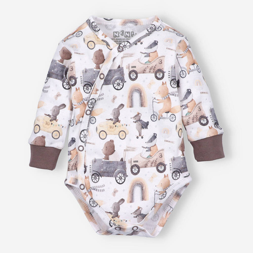 ABN-4701/SAM Cute Cars Body kopertowe z bawełny organicznej Nini druk