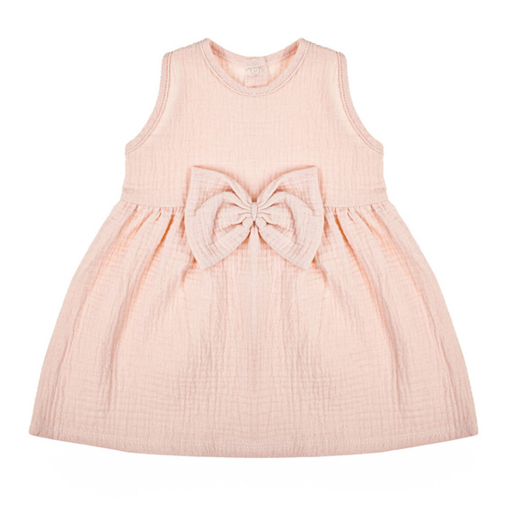 207022 Muślin Nicol Sukienka bawełniana - pudrowy