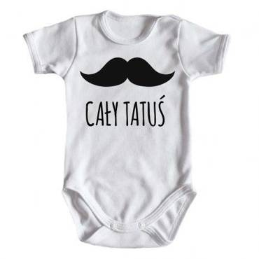 "CAŁY TATUŚ" Moocha Body krótki rękaw biały