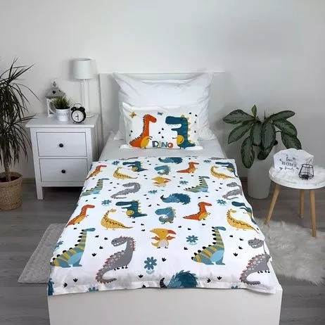 Dinozaury Pościel bawełniana do łóżeczka Jerry Fabrics turkusowy