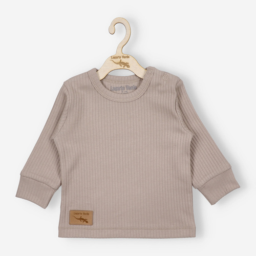 Lagarto Verde Bluzka z dzianiny prążkowej - beżowy