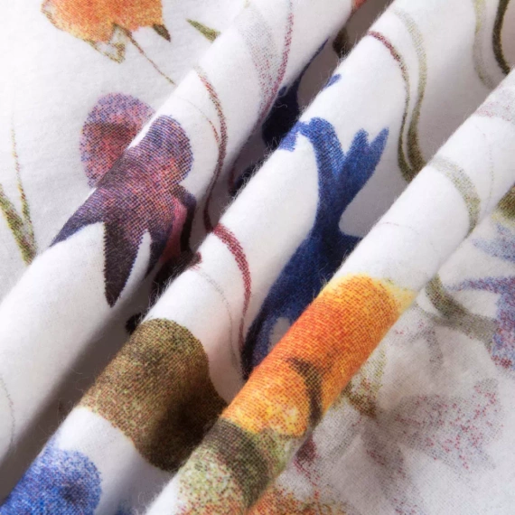 31512/1 Pościel flanelowa Flanelove Darymex biała kolorowa kwiaty– komplet, 100% bawełna, ciepła i miękka