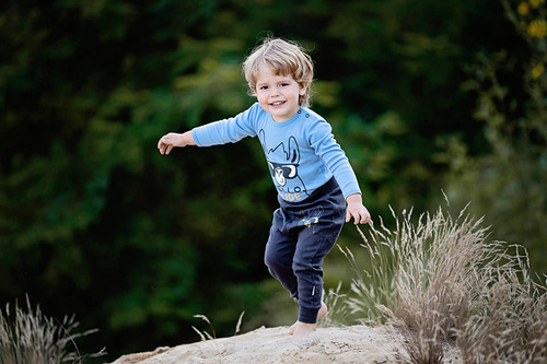 "Hello Dude" Body z długim rękawem Makoma niebieski