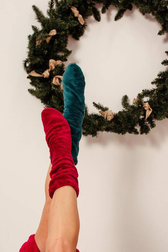 553/554 Wellsoft Gładkie skarpetki do spania De Lafense - zielony