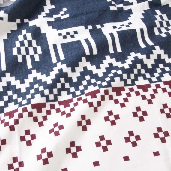 31515/1 Pościel flanelowa świąteczna Flanelove Darymex bordowa granatowa– komplet 100% bawełna, ciepła i miękka