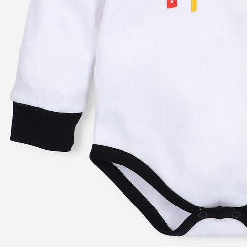 Alfabet Body z bawełny organicznej Nini biały