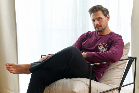 7139 Piżama Męska Doctor Nap - burgundy