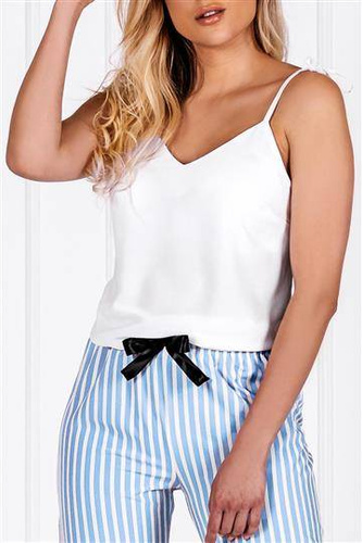 Erica piżama damska Momenti Per Me white-baby blue