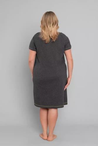 Wolta koszula nocna krótki rękaw Italian Fashion - ciemny melanż/zielony