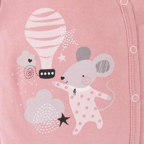 Mellow Ewa Klucze Rozpinane body z krótkim rękawem - róż