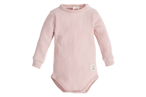 "Natural Harmony" Makoma Body niemowlęce z długim rękawem pudrowy róż