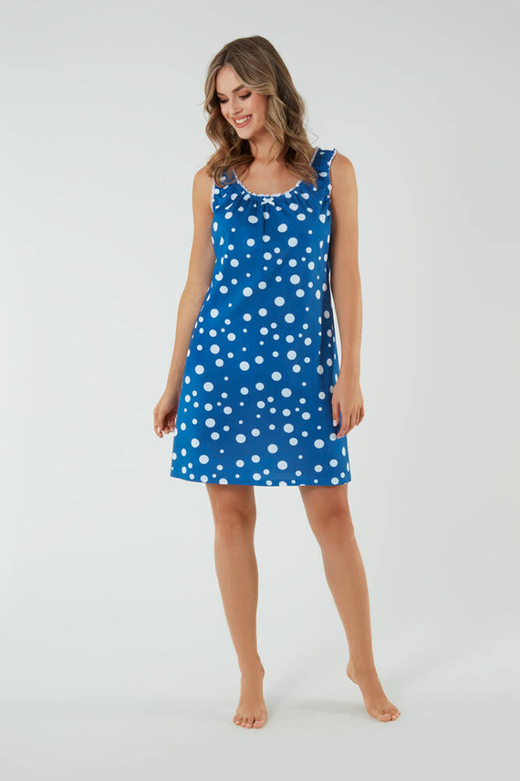 Raba koszula nocna i do karmienia, szerokie ramiączko Italian Fashion - druk niebieski