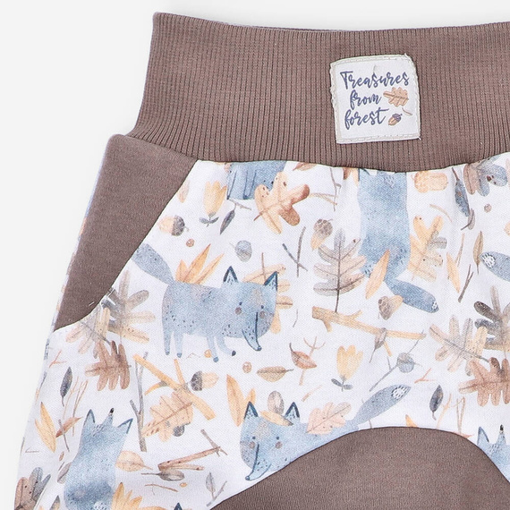 ABN-4508/LIS Skarby Jesieni Spodnie dresowe z bawełny organicznej Nini druk