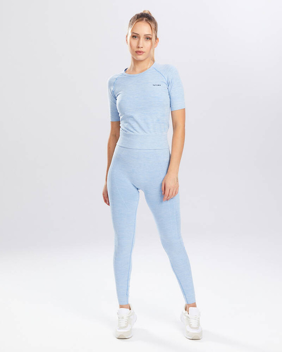 Melange Rashguard bluzka damska krótki rękaw Spaio linchen blue