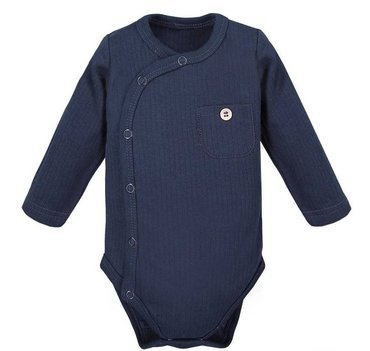 Body długi rękaw rozpinane z kieszonką "Simply Comfy" Ewa Klucze- granat