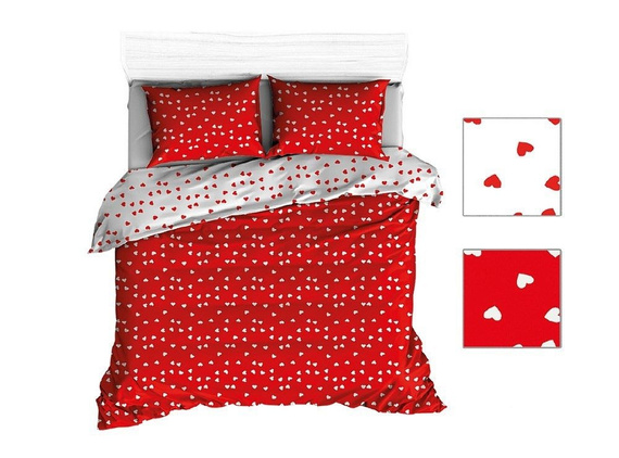 Pościel bawełniana R125 serca biały