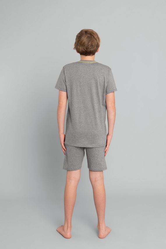 Piżama chłopięca krótki rękaw, spodnie Italian Fashion Crazy - średni melanż