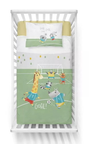 4789 A Zwierzęta piłka Pościel bawełniana Detexpol - niebieski