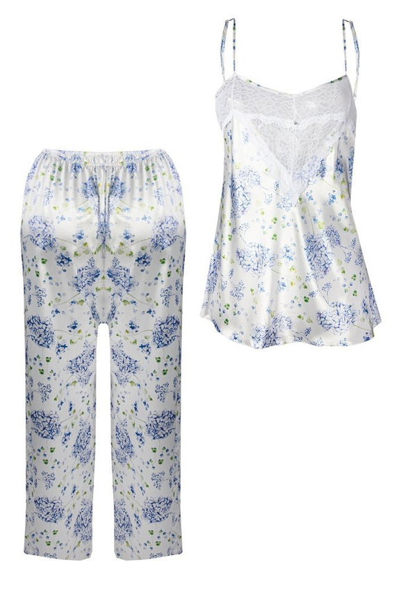 Flowers Komplet Damski Piżama DKaren - DK-KC 7 biały