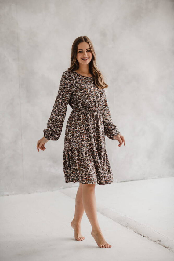 Lovely Dress sukienka ciążowa i do karmienia Milk&Love czarna w kwiatuszki