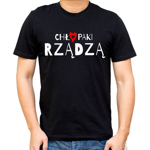 "CHŁOPAKI RZĄDZĄ" Moocha koszulka męska biały