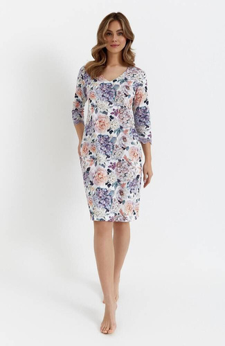 471 Koszula Nocna Cana -fioletowe kwiaty