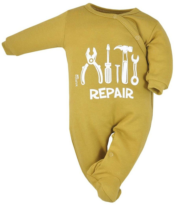 Pajac niemowlęcy "NARZĘDZIA" Koala- pomarańczowy