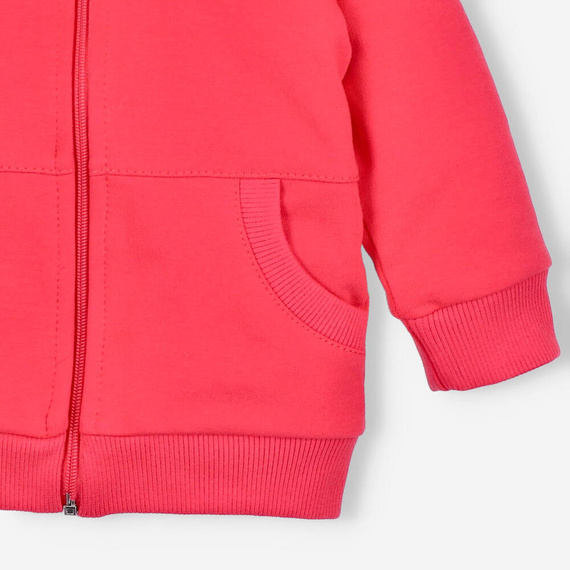 ABN-4054/KOR Kolorowy Las Bluza dresowa z kapturem z bawełny organicznej Nini malinowy