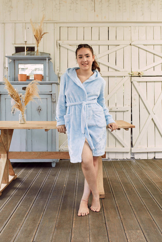 Misti Italian Fashion Szlafrok dziewczęcy - niebieski