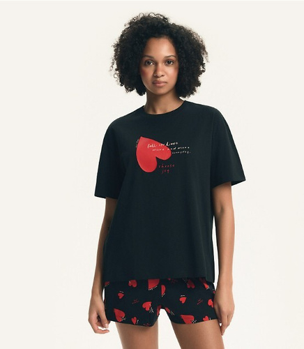 Piżama damska Elain 44497 Henderson – bawełna 100%, szorty, serduszka