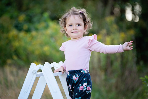 "Rose Bonica" Body z długim rękawem Makoma pudrowy róż