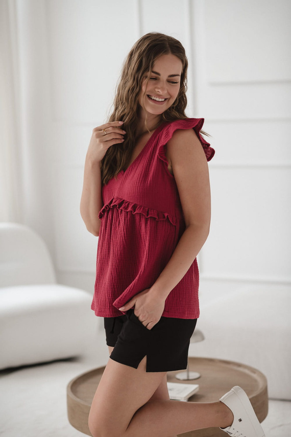 Milky Butterfly Bluzka ciążowa i do karmienia – wygoda i styl Milk&Love malinowy